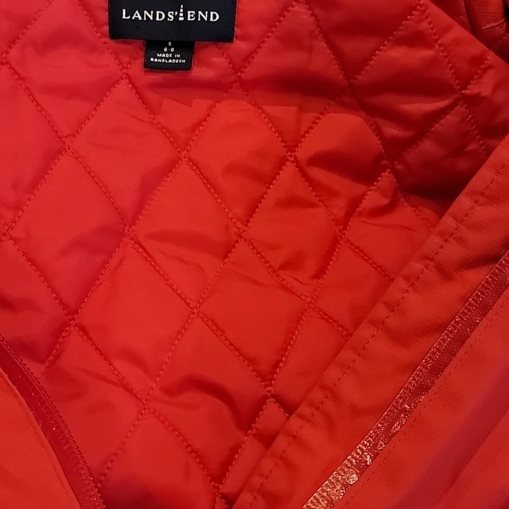 LADIES LANDS'‎ END RED JACKET WITH HOOD (sz small)